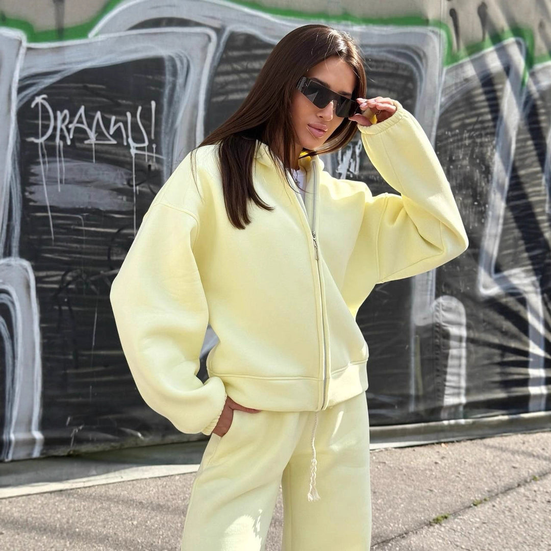 Damen Sportlicher Oversized Hoodie und Jogginghose Set Echo Archiv