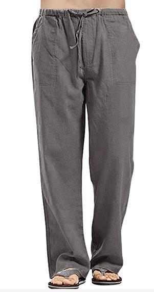 Herren nan lockere Leinenhose mit Tunnelzugbund und geradem Bein Echo Archiv
