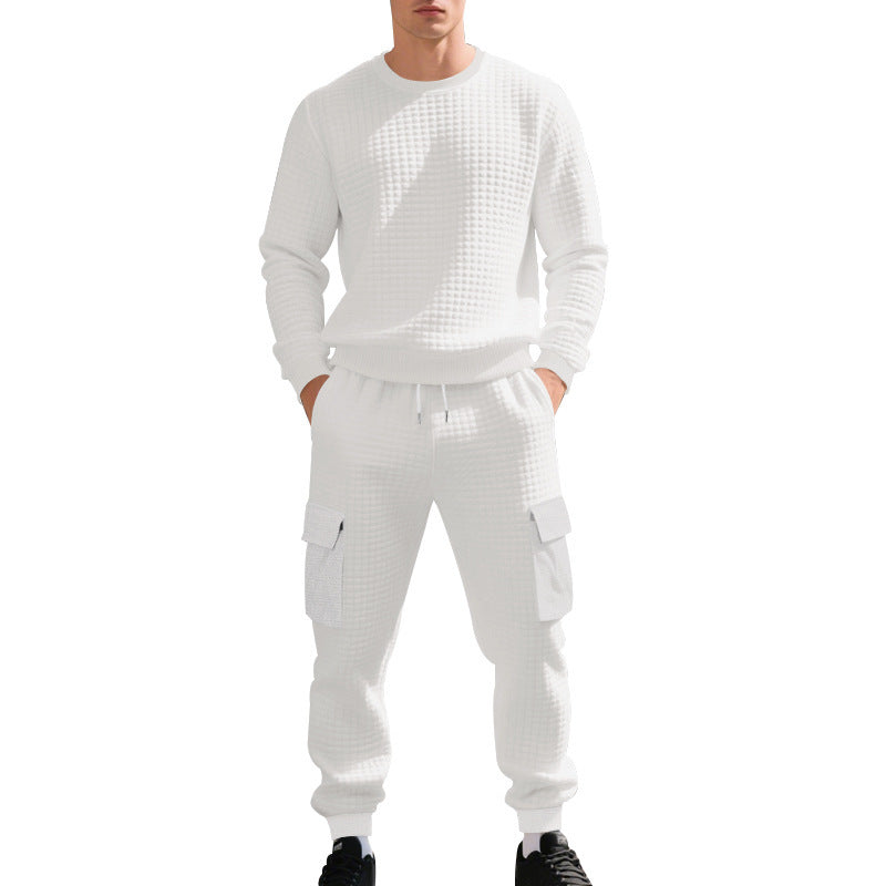 Herren Sportliches Freizeit-Set mit strukturiertem Sweatshirt und Cargo-Hose Echoarchiv