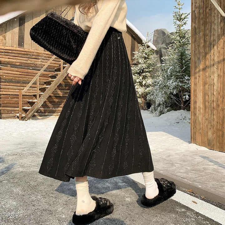 Damen Eleganter Maxirock mit strukturiertem Design Echo Archiv