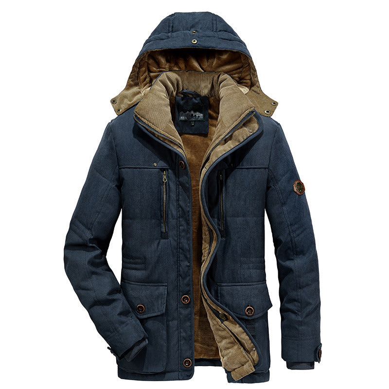 Herren nan isolierte Kapuzen-Fieldjacke mit Cord-Innenfutter, gesteppter Thermoisolierung und multifunktionalen Taschen Echo Archiv
