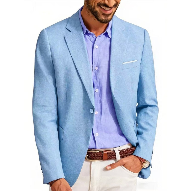 Herren Sommerliches Leinen-Blazer-Sakko mit atmungsaktivem Gewebe und taillierter Passform Echo Archiv