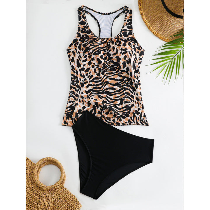 Damen Tankini-Set mit modischem Tiermuster und elastischem Hochbund Echo Archiv