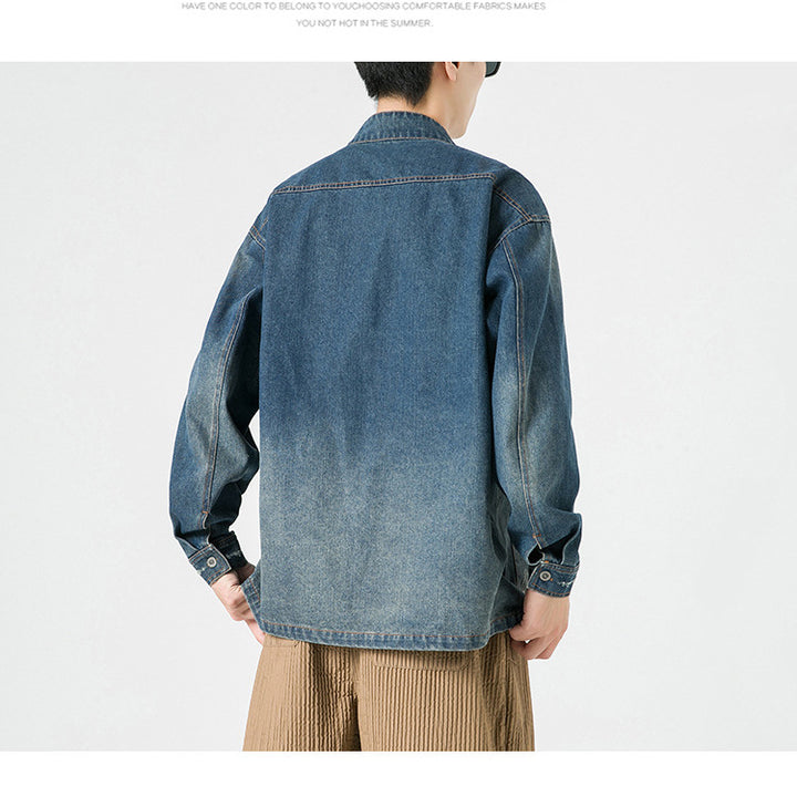 Herren Denim Arbeitsjacke mit Stehkragen Echo Archiv
