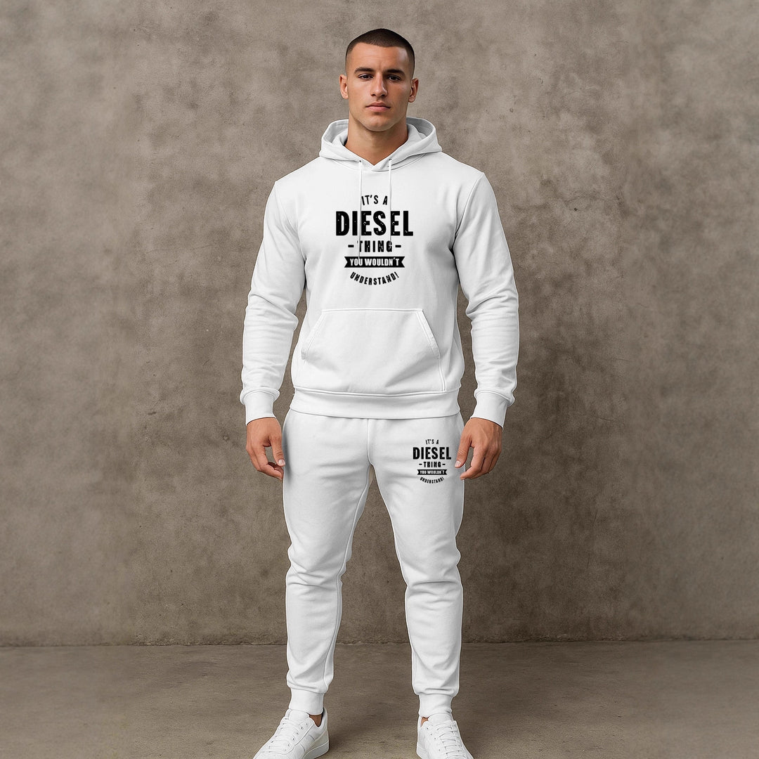 Herren Motivierter Sweatanzug mit funktionalem Kapuzenpullover und praktischen Taschen Echoarchiv