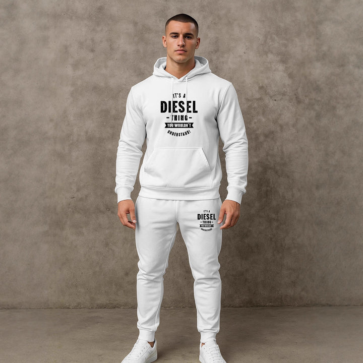 Herren Motivierter Sweatanzug mit funktionalem Kapuzenpullover und praktischen Taschen Echoarchiv