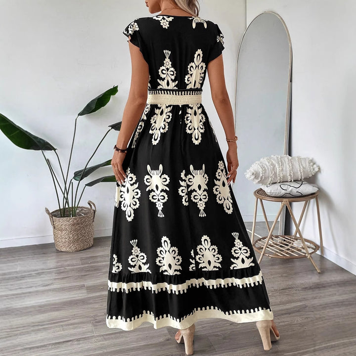 Damen Elegantes Maxikleid mit faszinierendem Musterdruck Echo Archiv