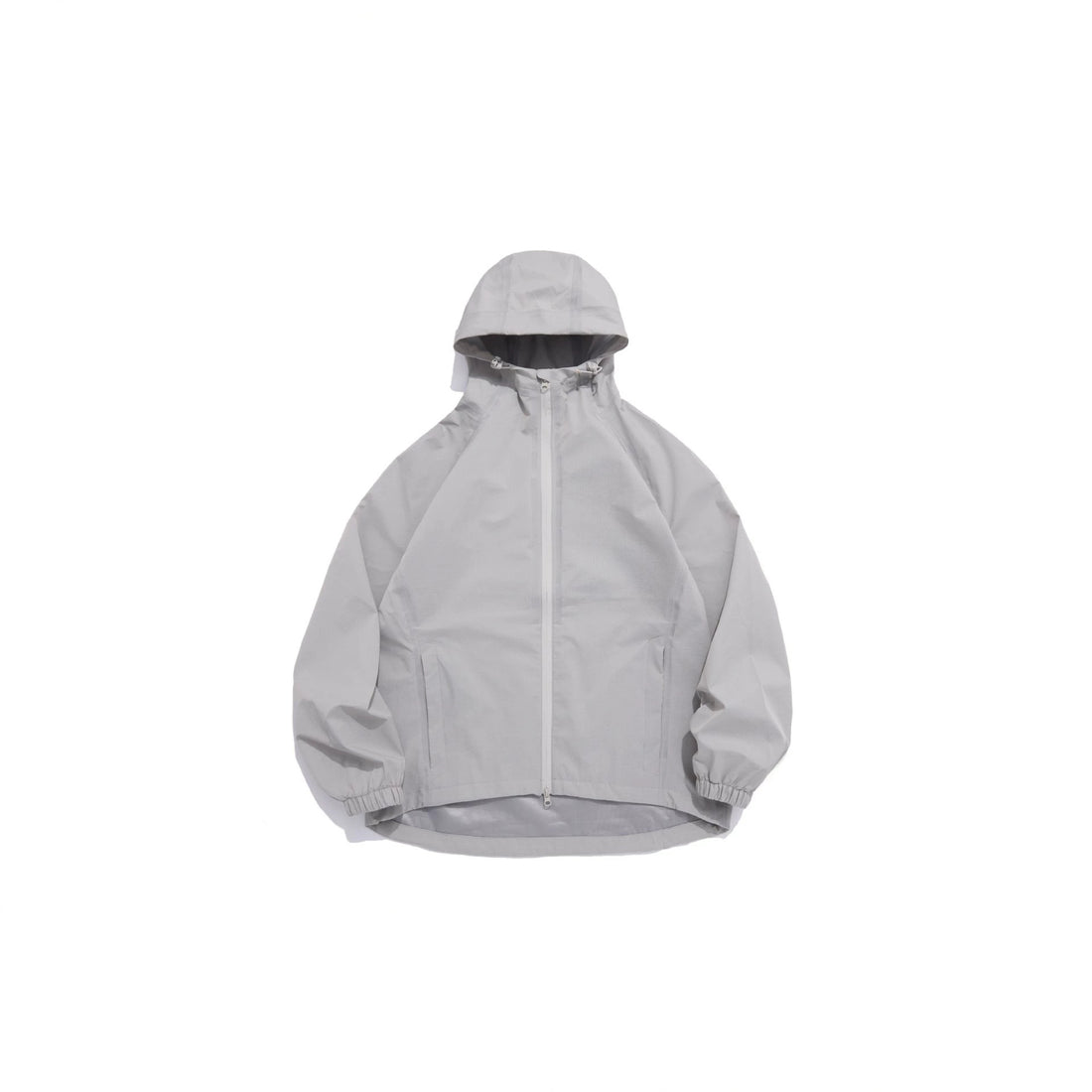 Unisex Leichte Regenjacke mit Kapuze, Zwei‑Wege‑Reißverschluss und verlängertem Saum Echoarchiv