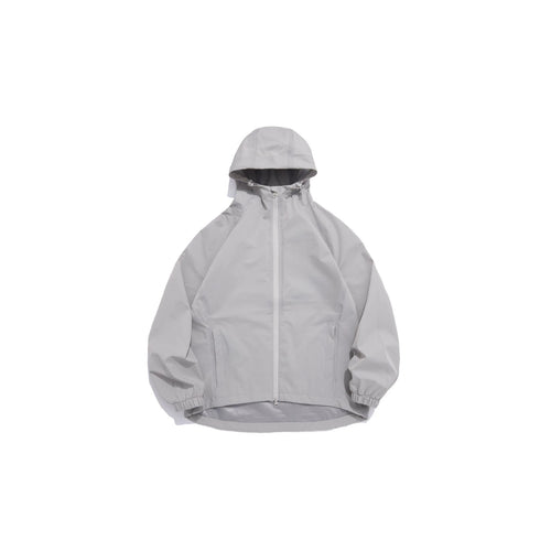 Unisex Leichte Regenjacke mit Kapuze, Zwei‑Wege‑Reißverschluss und verlängertem Saum Echoarchiv