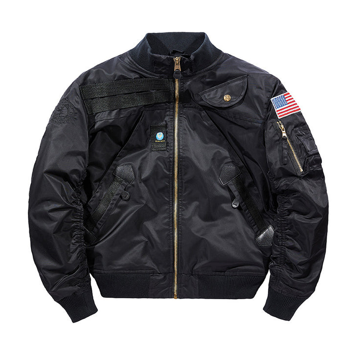 Herren Wattierte Bomberjacke im Pilotendesign mit Utility-Taschen und Rippbündchen Echo Archiv