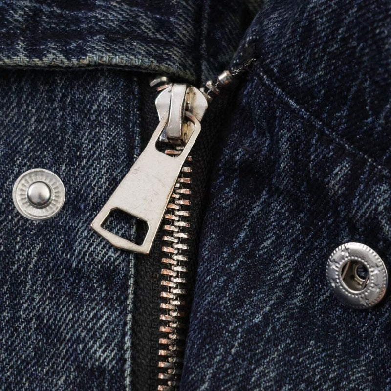 Damen oversized Cropped-Jeansjacke mit weitem Kragen Echo Archiv