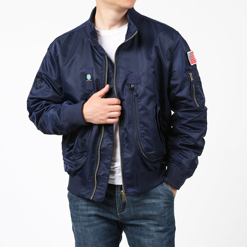 Herren Piloten-Bomberjacke mit Utility-Ärmeltasche, Reißverschluss-Front und Rippbündchen Echo Archiv