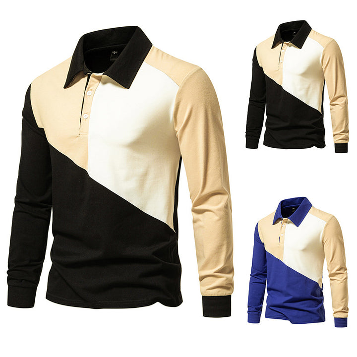 Herren Poloshirt mit modernem Farbblockdesign und komfortablem Schnitt Echoarchiv