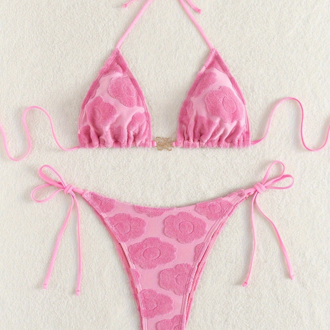 Damen Bikini-Set mit raffiniertem Blumenmuster und verstellbaren Trägern Echo Archiv