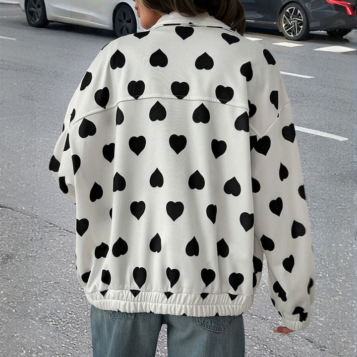 Damen Gefütterte Jacke mit Herzmotiv Echo Archiv