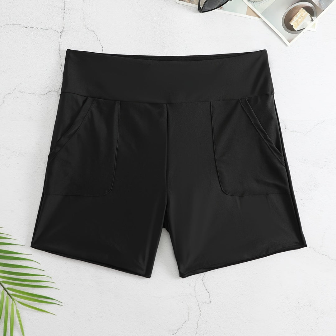 Damen Badeshorts mit hohem Bund und Seitentaschen Echo Archiv