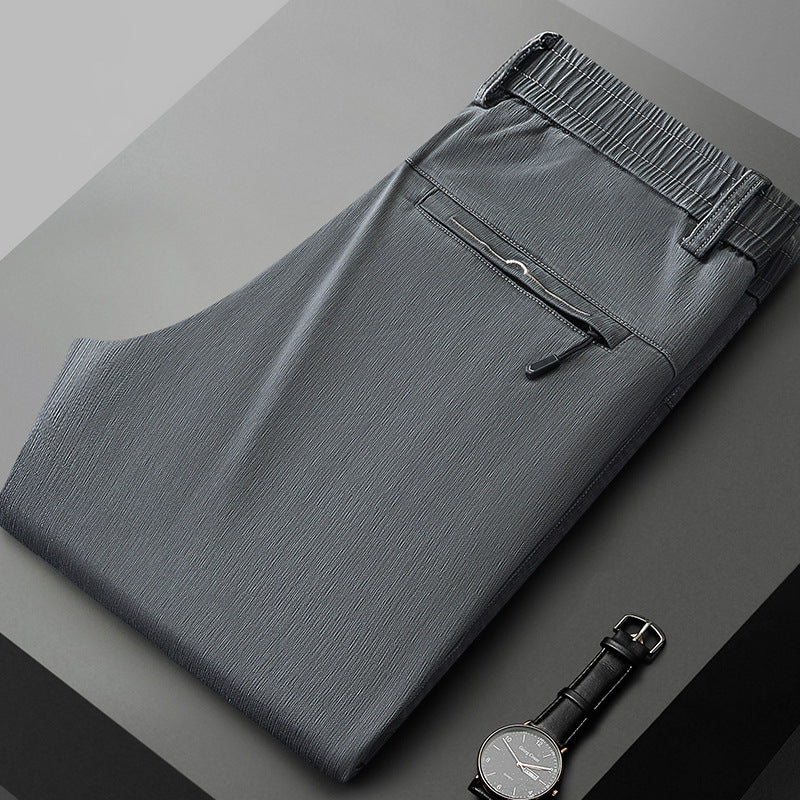 Herren bequeme Stretch-Hose mit elastischem Bund und seitlichen Reißverschlusstaschen Echoarchiv