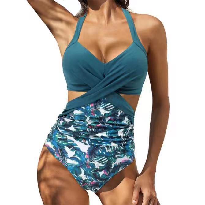 Damen Einteiler Badeanzug mit elegantem Wickeldesign und kreativen Cut-Outs Echo Archiv