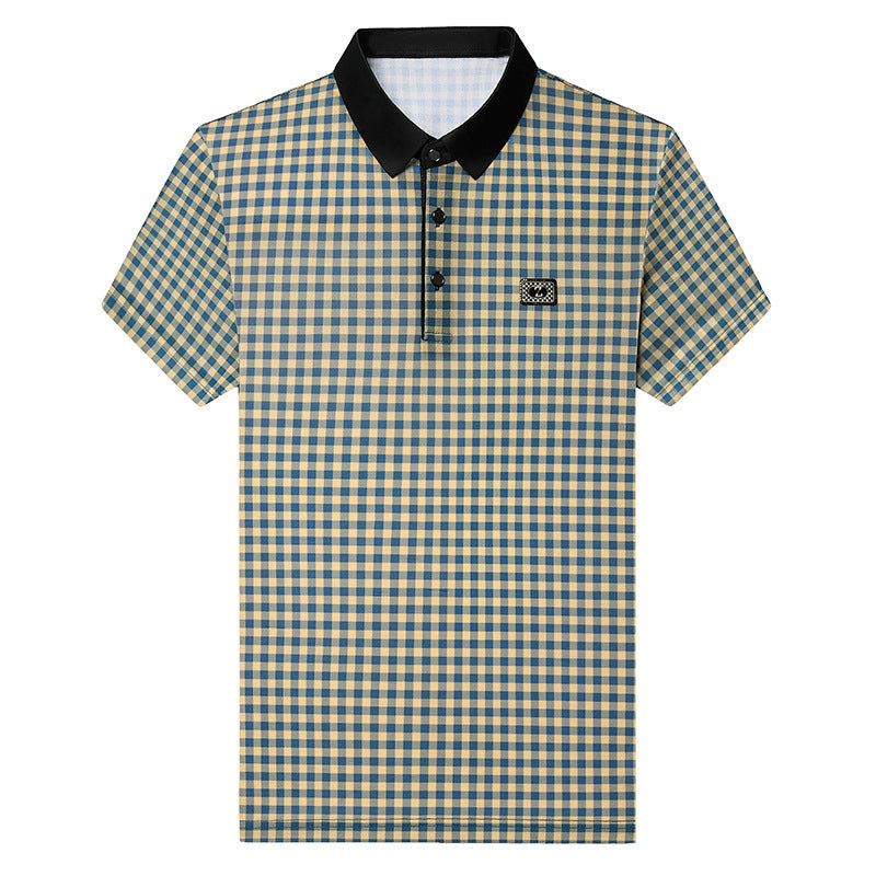 Herren kariertes Poloshirt mit kontrastierendem Kragen Echoarchiv