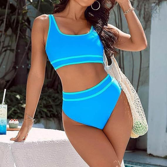 Damen Sportives Bikini-Set mit hohem Bund Echo Archiv