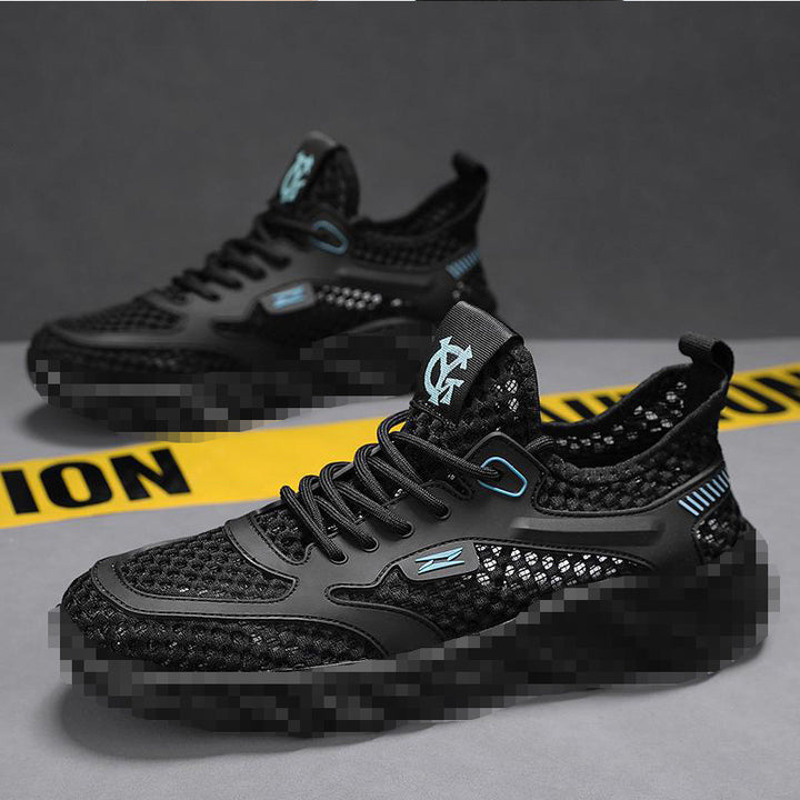 Herren Atmungsaktiver Mesh-Freizeitsneaker mit strukturierter Wellen-Plateausohle Echoarhiv