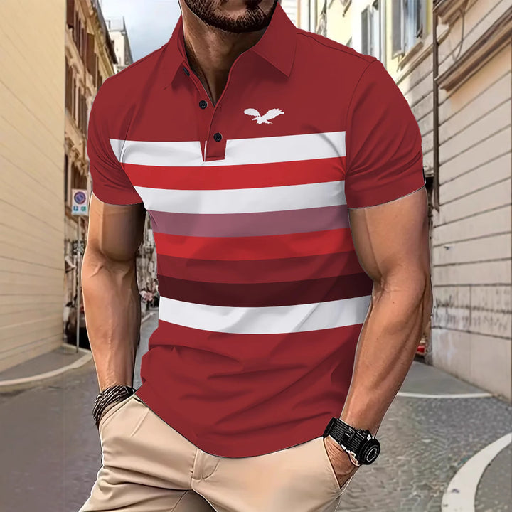 Herren Polohemd mit modernem Streifenmuster Echoarchiv