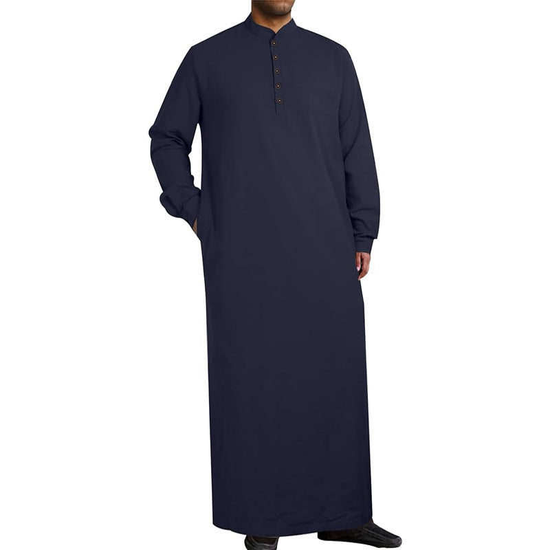 Herren moderner Kaftan mit Knopfleisten-Design und weichem Baumwollmaterial Echoarchiv