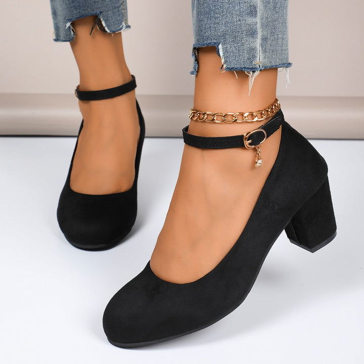 Damen Blockabsatz-Pumps mit verstellbarem Riemen und elegantem Stil Echoarchiv