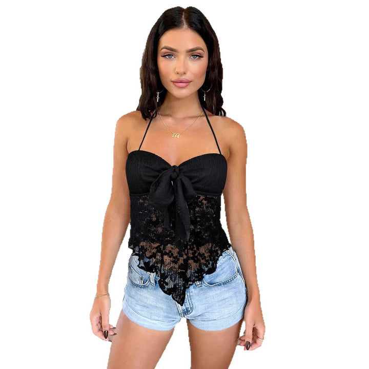 Damen Spitzen-Bustier mit Bindeband und transparentem Design Echo Archiv