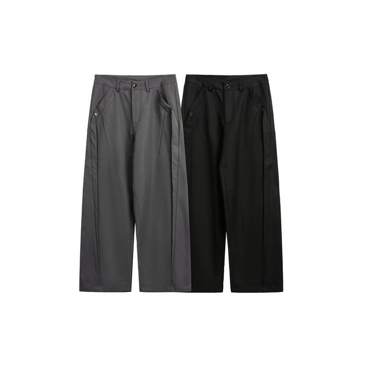 Damen Weite High-Waist Stoffhose mit Bügelfalte und seitlichen Eingrifftaschen Echoarchiv