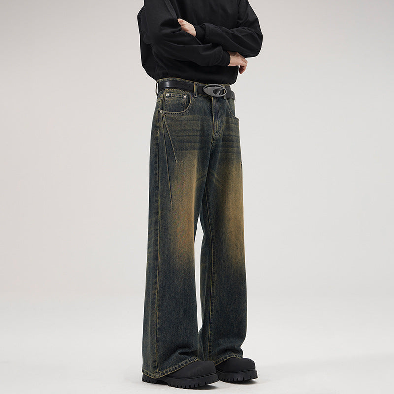 Herren Baggy-Denimhose mit extra weitem Bein und Vintage-Waschung Echo Archiv