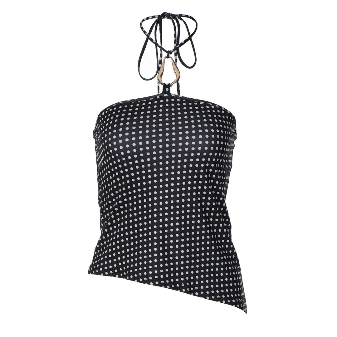 Damen Trägershirt mit asymmetrischem Schnitt und Punktmuster Echo Archiv