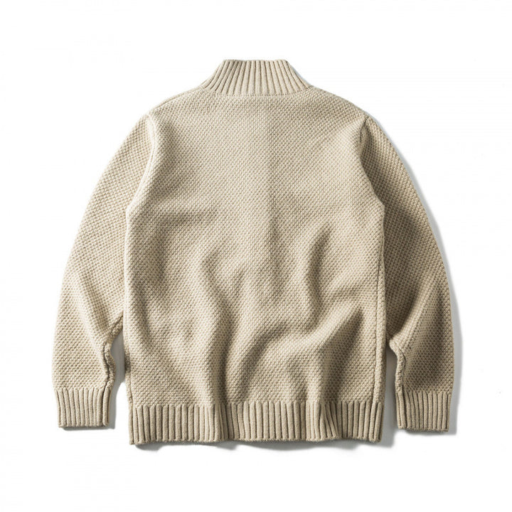 Unisex Strukturierter Button-Cardigan mit Stehkragen und aufgesetzten Taschen Echo Archiv