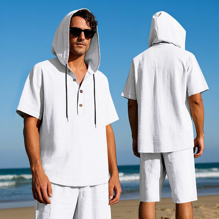 Herren lässiges Kapuzenhemd und Shorts Set Echoarchiv