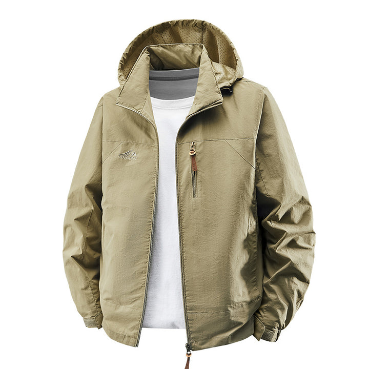 Unisex nan leichte wasserdichte Outdoorjacke mit Kapuze und wasserdichten Reißverschlusstaschen Echo Archiv