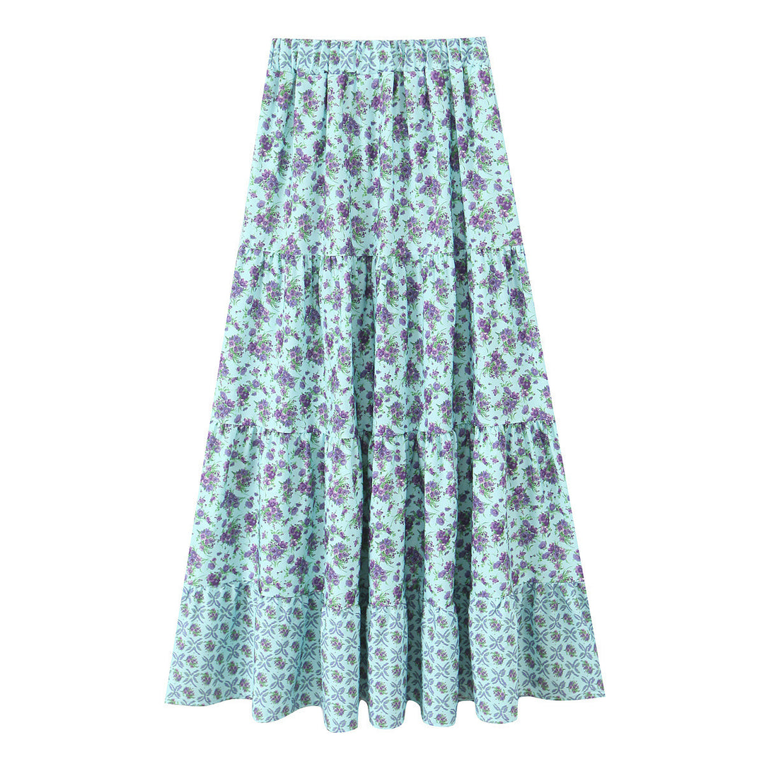 Damen Maxirock mit verspieltem Patchwork-Muster und voluminöser Silhouette Echo Archiv
