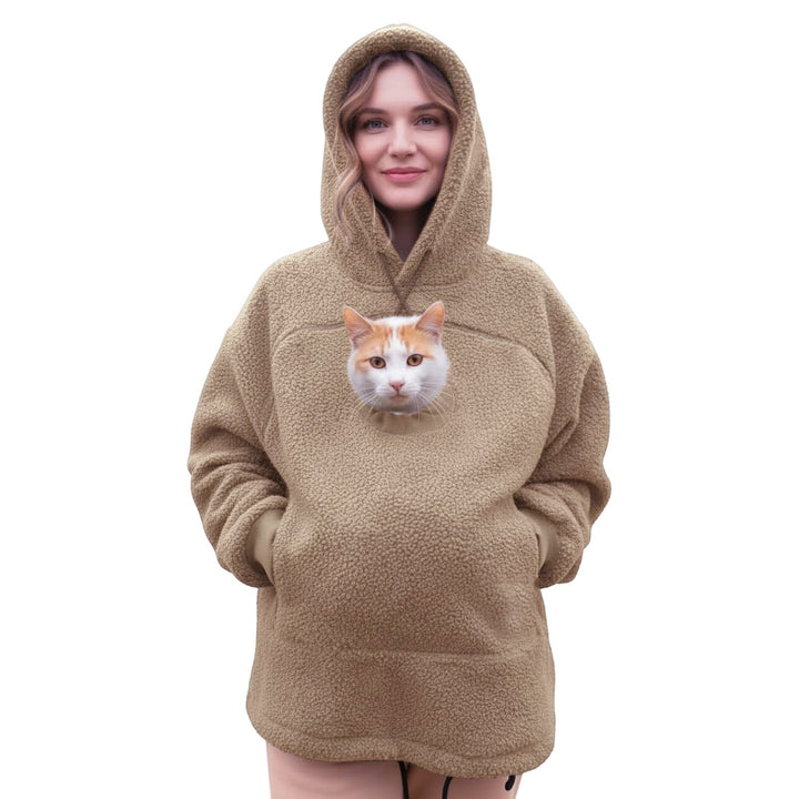 Damen Kapuzenpullover mit integrierter Katzenhöhle und extra weichem Fleece Echo Archiv