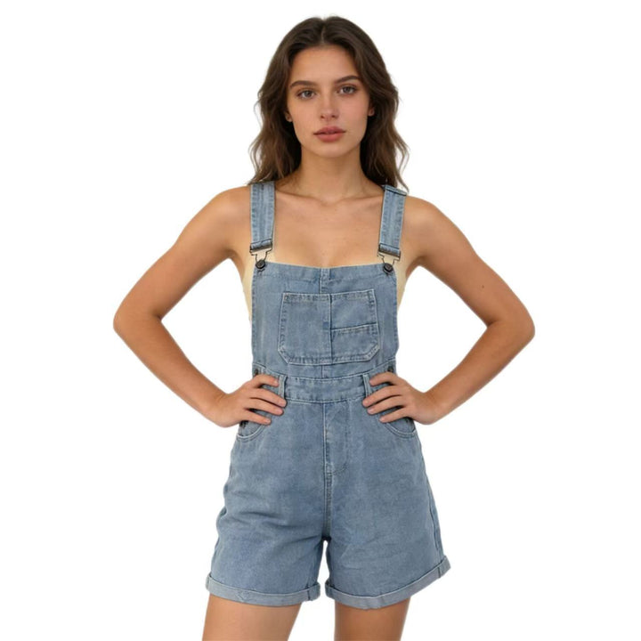 Damen Denim-Latzshorts mit modernen Details und praktischen Taschen Echo Archiv
