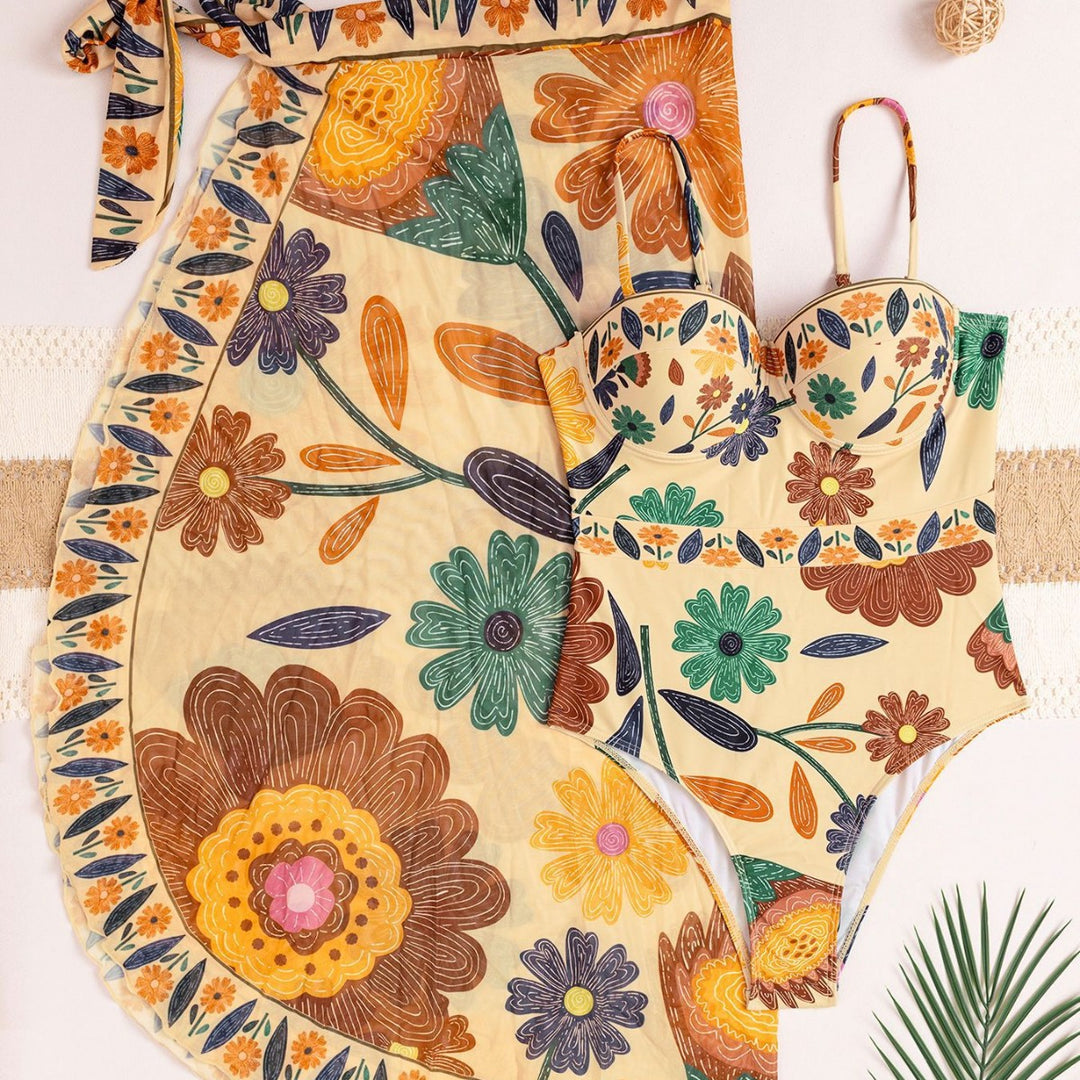 Damen Strandkleid mit verspieltem Blumendesign Echo Archiv