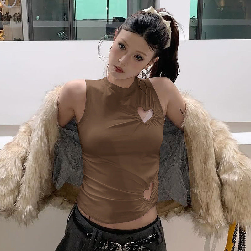 Damen modisches Trägershirt mit herzförmigem Cut-out und figurformendem Schnitt Echo Archiv