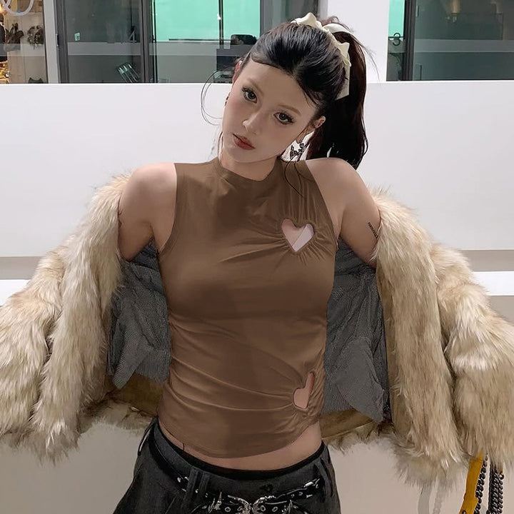 Damen modisches Trägershirt mit herzförmigem Cut-out und figurformendem Schnitt Echo Archiv