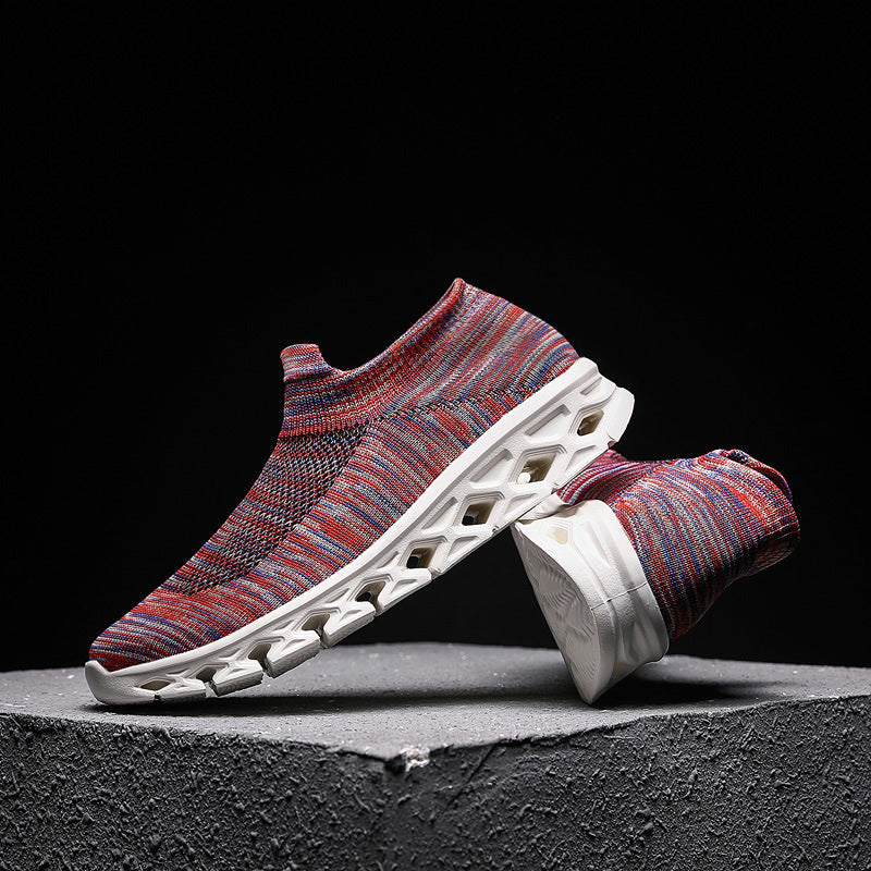 Unisex Leichter Slip-On Strick-Freizeitschuh mit wabenförmiger Hohlkammer-Sohle Echoarchiv