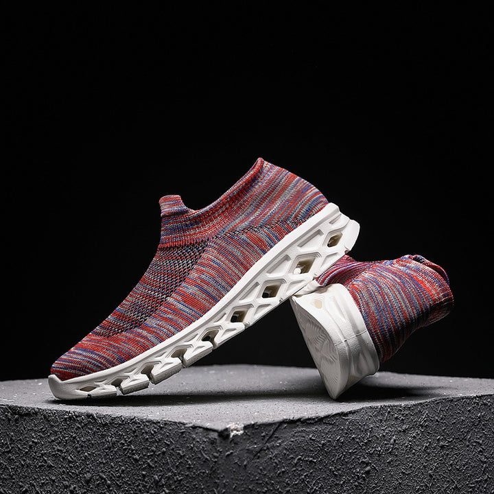 Unisex Leichter Slip-On Strick-Freizeitschuh mit wabenförmiger Hohlkammer-Sohle Echoarchiv