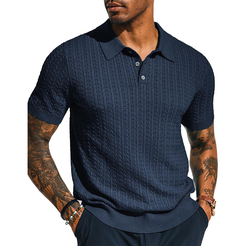 Herren Poloshirt mit strukturiertem Design und Kurzarm Echoarchiv