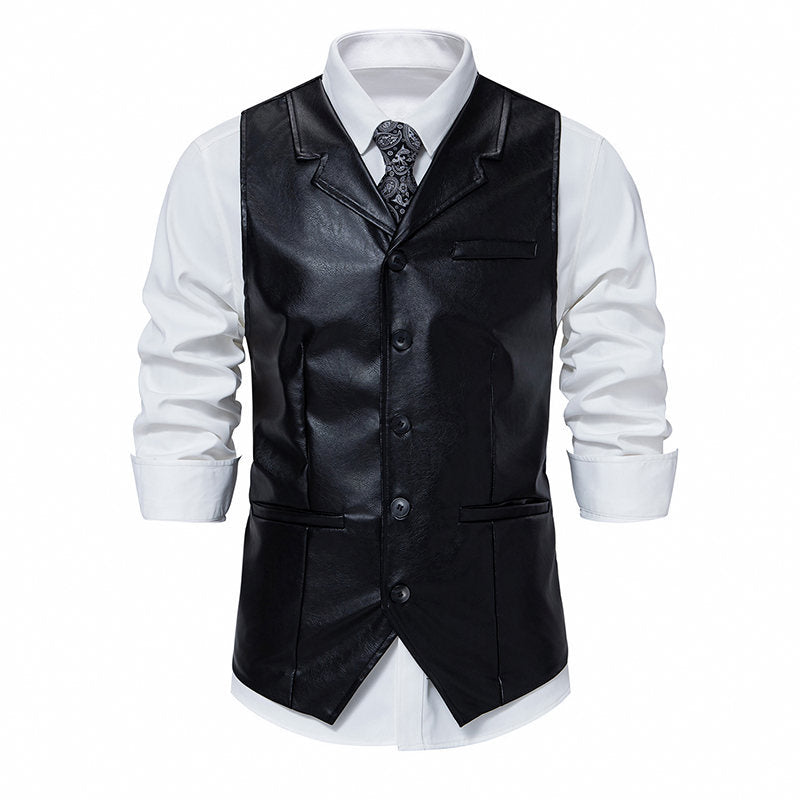 Herren elegante Kunstlederweste Echoarchiv