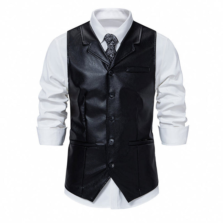 Herren elegante Kunstlederweste Echoarchiv