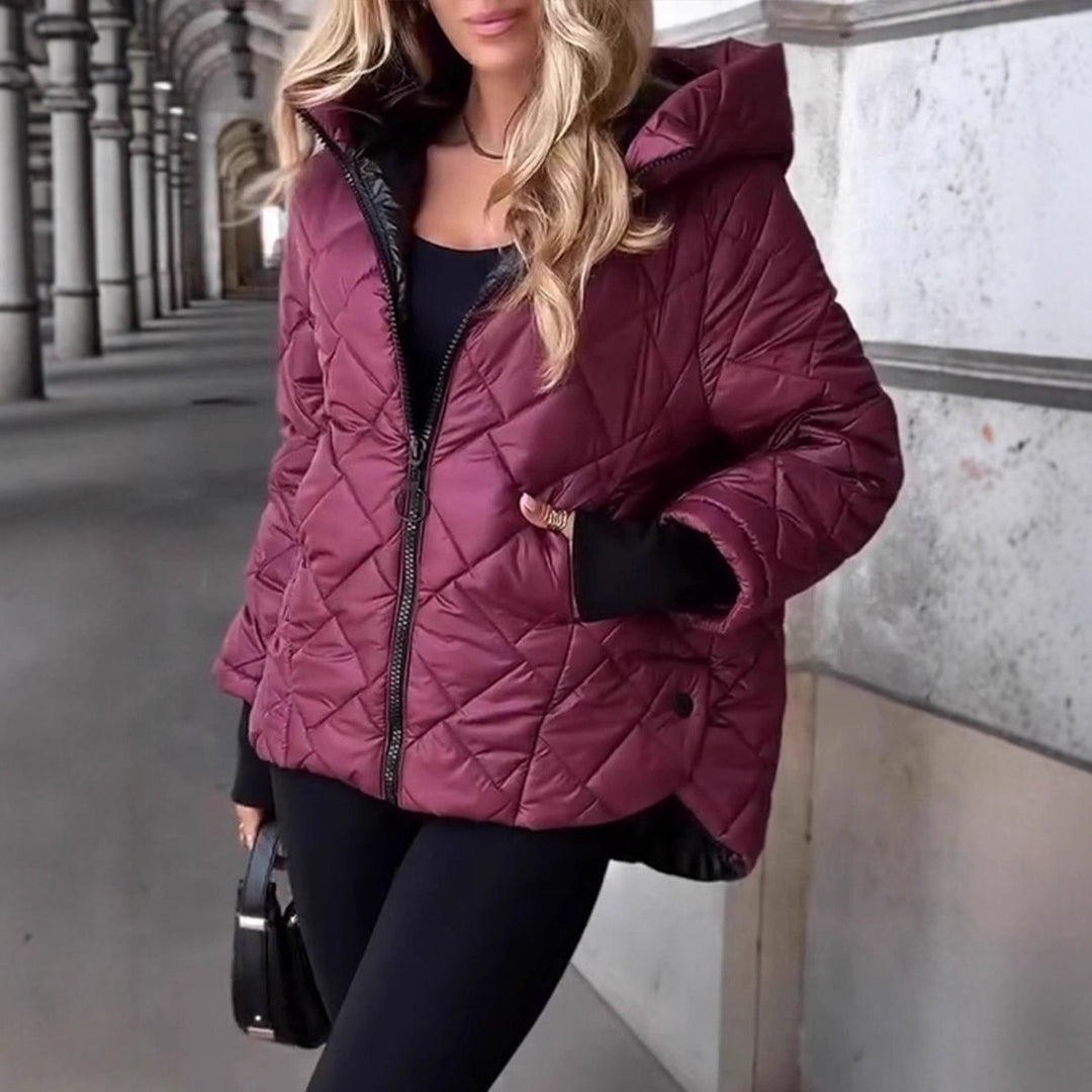 Damen nan gesteppte Kapuzen-Winterjacke mit wattierter Thermofüllung, durchgehendem Reißverschluss und elastischen Bündchen Echo Archiv