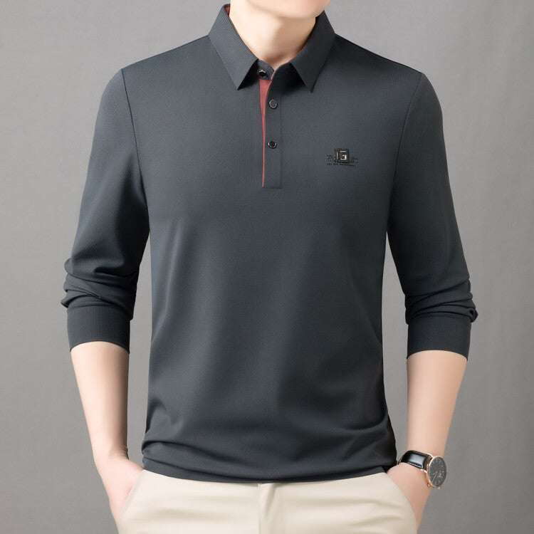 Herren hochwertiges Langarm Poloshirt mit feuchtigkeitsregulierendem Material und elegantem Kragen Echoarchiv
