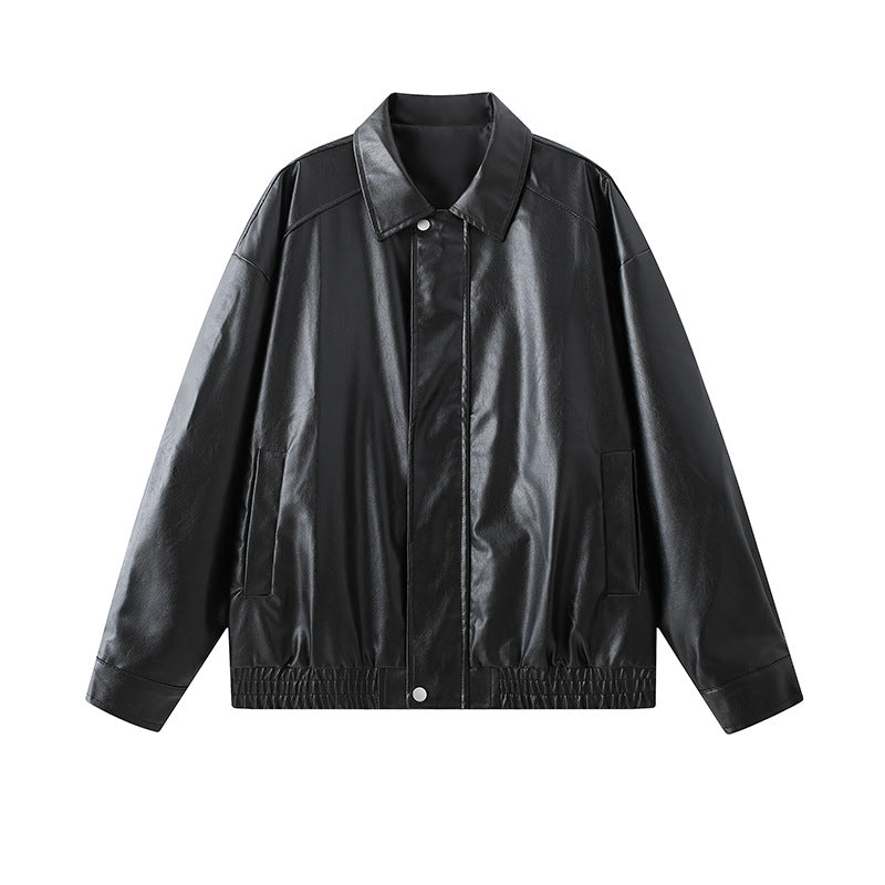 Herren elegante Kunstlederjacke mit elastischem Bund Echoarchiv