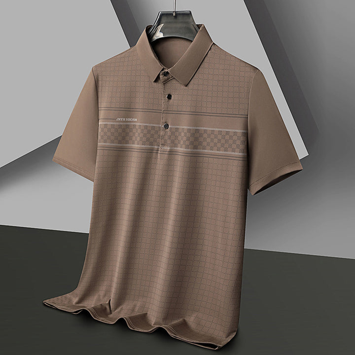 Herren Poloshirt mit atmungsaktivem Piqué-Design und stilvollen Kontraststreifen Echoarchiv
